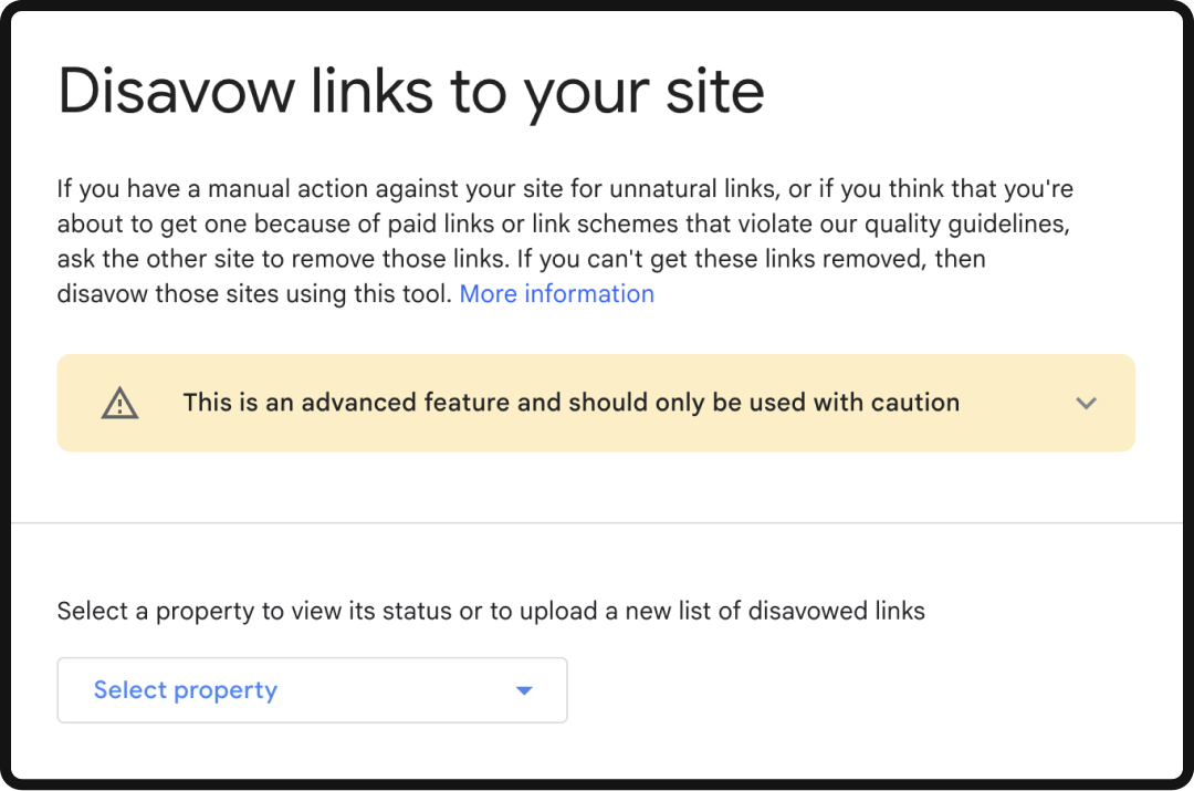 Google's link disavowment tool.