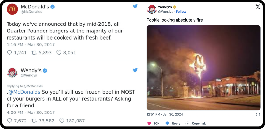 Brand beef conversation between McDonald's and Wendy's
